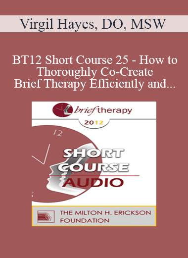 [Audio Download] BT12 Short Course 25 - How to Thoroughly Co-Create Brief Therapy Efficiently and Effectively - Virgil Hayes