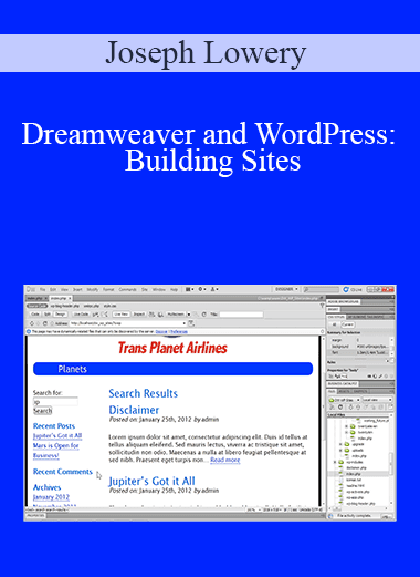 Joseph Lowery - Dreamweaver and WordPress: Building Sites